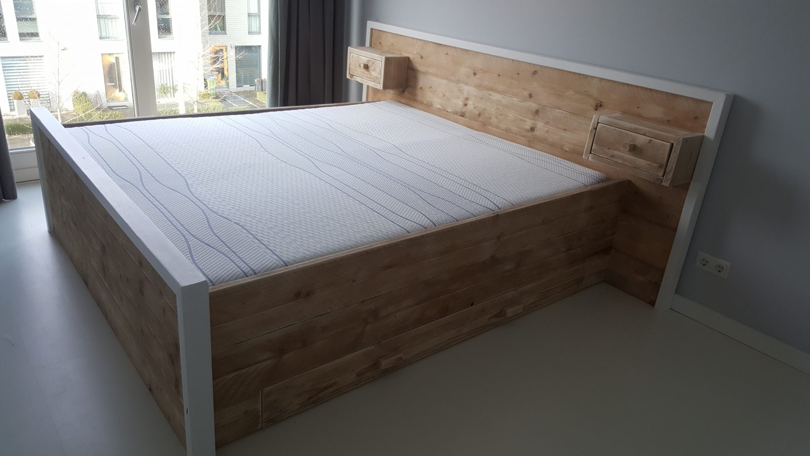 Rbhoutwerk steigerhout bed lades